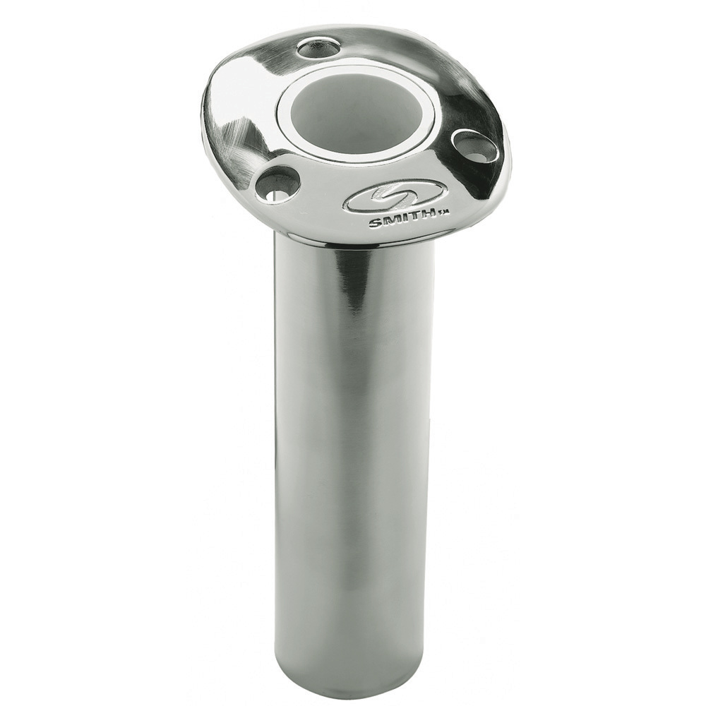CE SMITH FLUSH MT ROD HOLDER SILVER STAINLESS 9" DEP 0 DEG