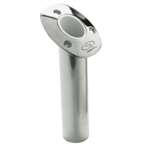 CE SMITH FLUSH MT ROD HOLDER SILVER STAINLESS 9" DEP 30 DEG