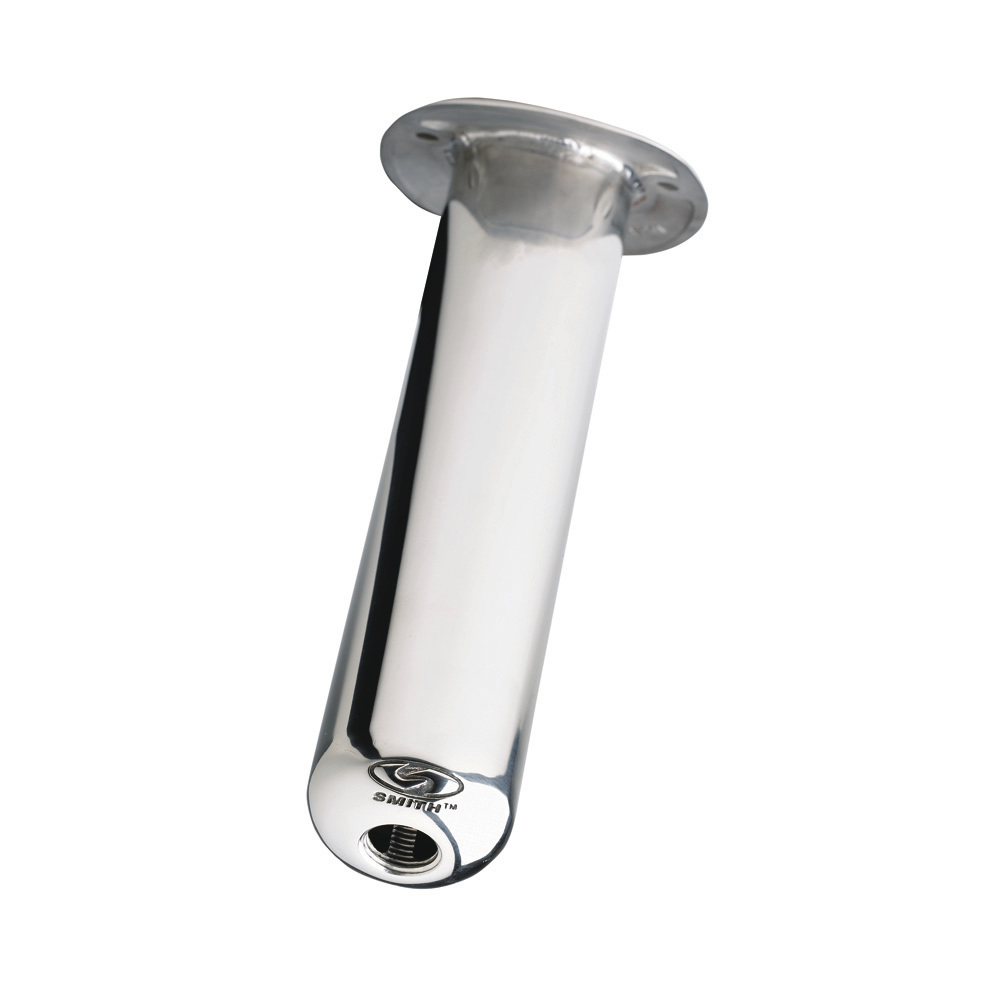 CE SMITH FLUSH MT ROD HOLDER SILVER STAINLESS 10.5" 15 DEG
