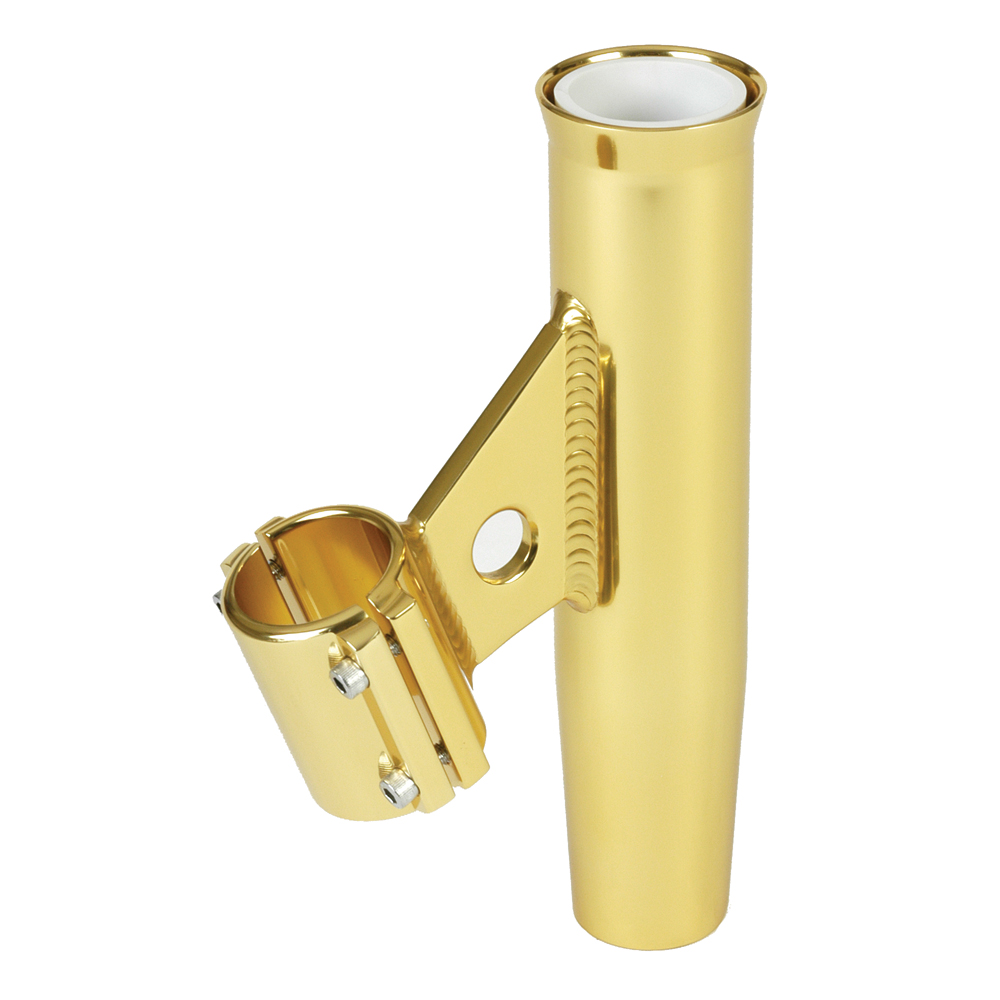 LEE'S CLAMP-ON ROD HOLDER GOLD ALUMINUM VERTICAL PIPE SIZE #5