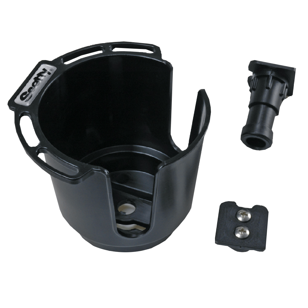 SCOTTY CUP HOLDER W/ ROD HLDR POST & BULKHEAD GUNNEL MNT BLK