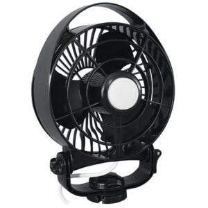 CAFRAMO MAESTRO 12V 3-SPEED 6" MARINE FAN BLACK W/ LED LIGHT