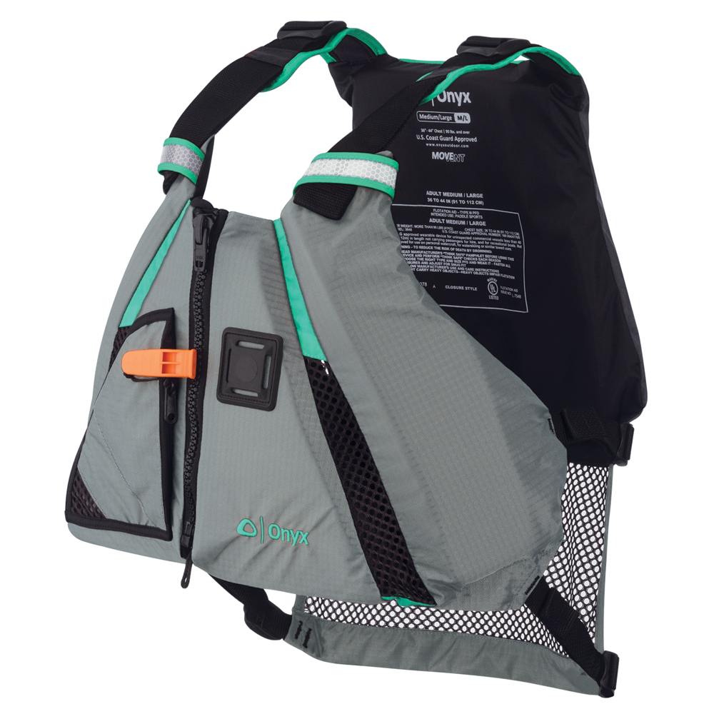ONYX MOVEMENT DYNAMIC PADDLE SPORTS LIFE VEST M/L AQUA
