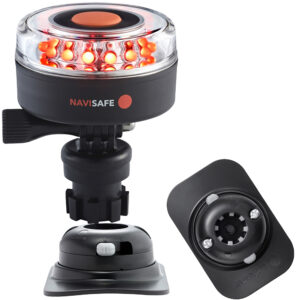 NAVISAFE RED 2NM 360 DEGREE NAVILIGHT WITH BLACK RIB MOUNT