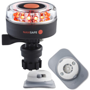 NAVISAFE RED 2NM 360 DEGREE NAVILIGHT WITH WHITE RIB MOUNT