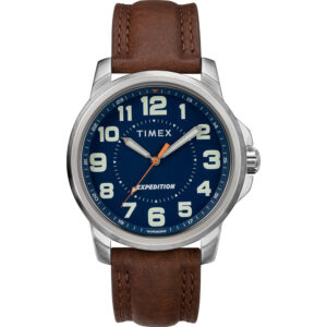 TIMEX EXPEDITION BLUE DIAL BROWN STRAP