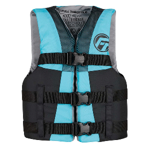 FULL THROTTLE TEEN NYLON LIFE JACKET - AQUA/BLACK - Image 2