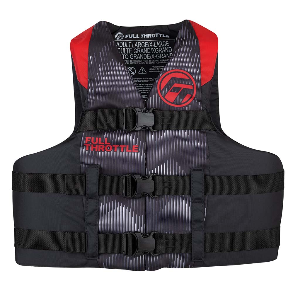 FULL THROTTLE ADULT NYLON LIFE JACKET 4X/7X - RED/BLACK