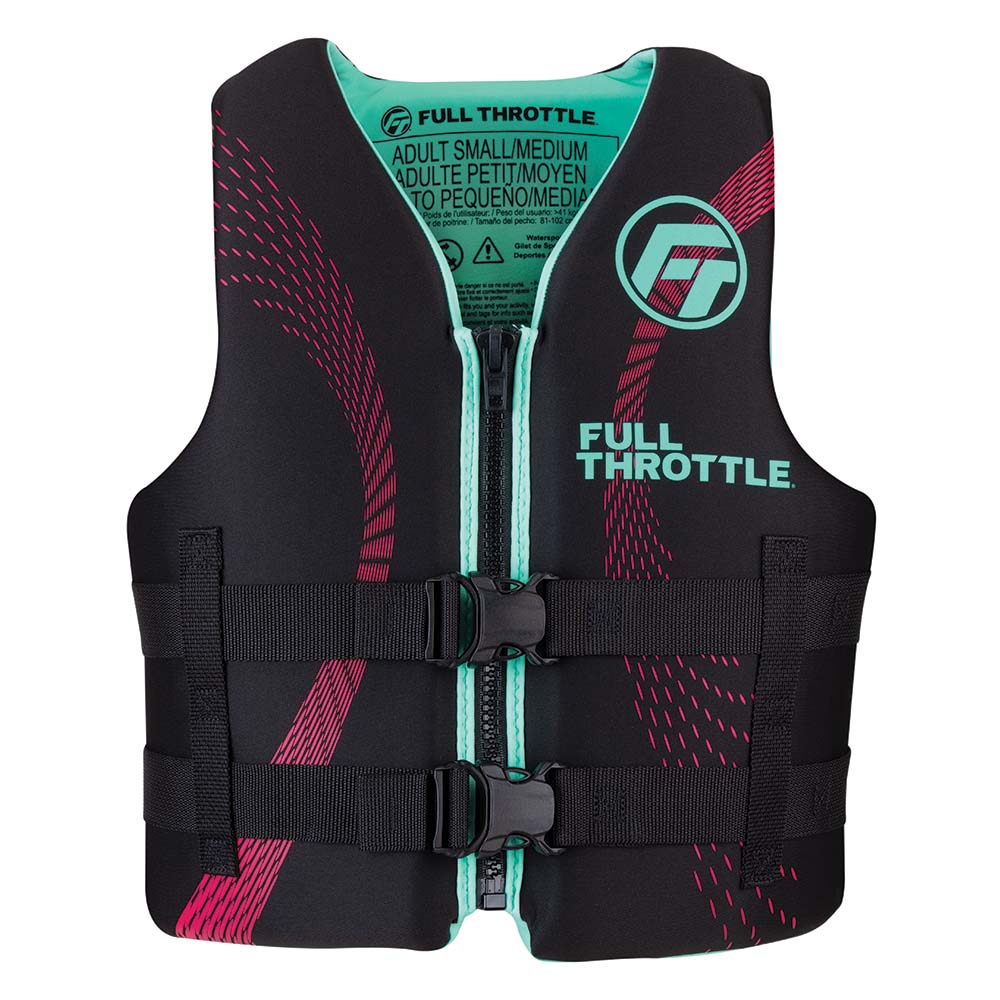 FULL THROTTLE ADULT RAPID DRY LIFE JACKET S/M - AQUA/BLACK
