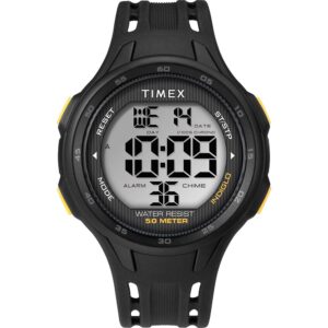 TIMEX DGTL 45MM MENS WATCH BLACK CASE/ STRAP AND YELLOW