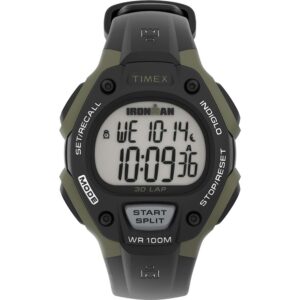 TIMEX IRONMAN MENS 30 LAP  BLACK / GREEN